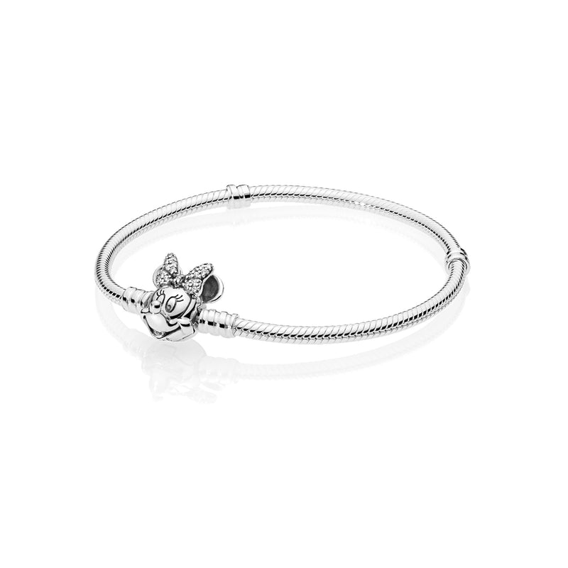 Disney Minnie silver bracelet with clear cubic zirconia