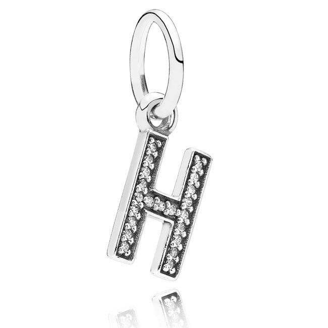Letter H Silver Dangle
