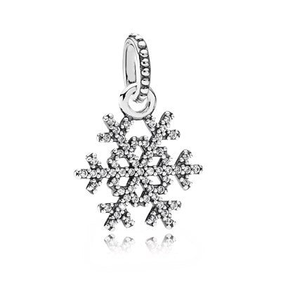 Snowflake silver pendant with cubic zirconia