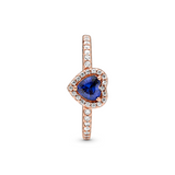 Sparkling Blue Elevated Heart Ring
