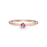 Pink Solitaire Ring