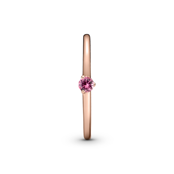 Pink Solitaire Ring