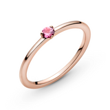 Pink Solitaire Ring