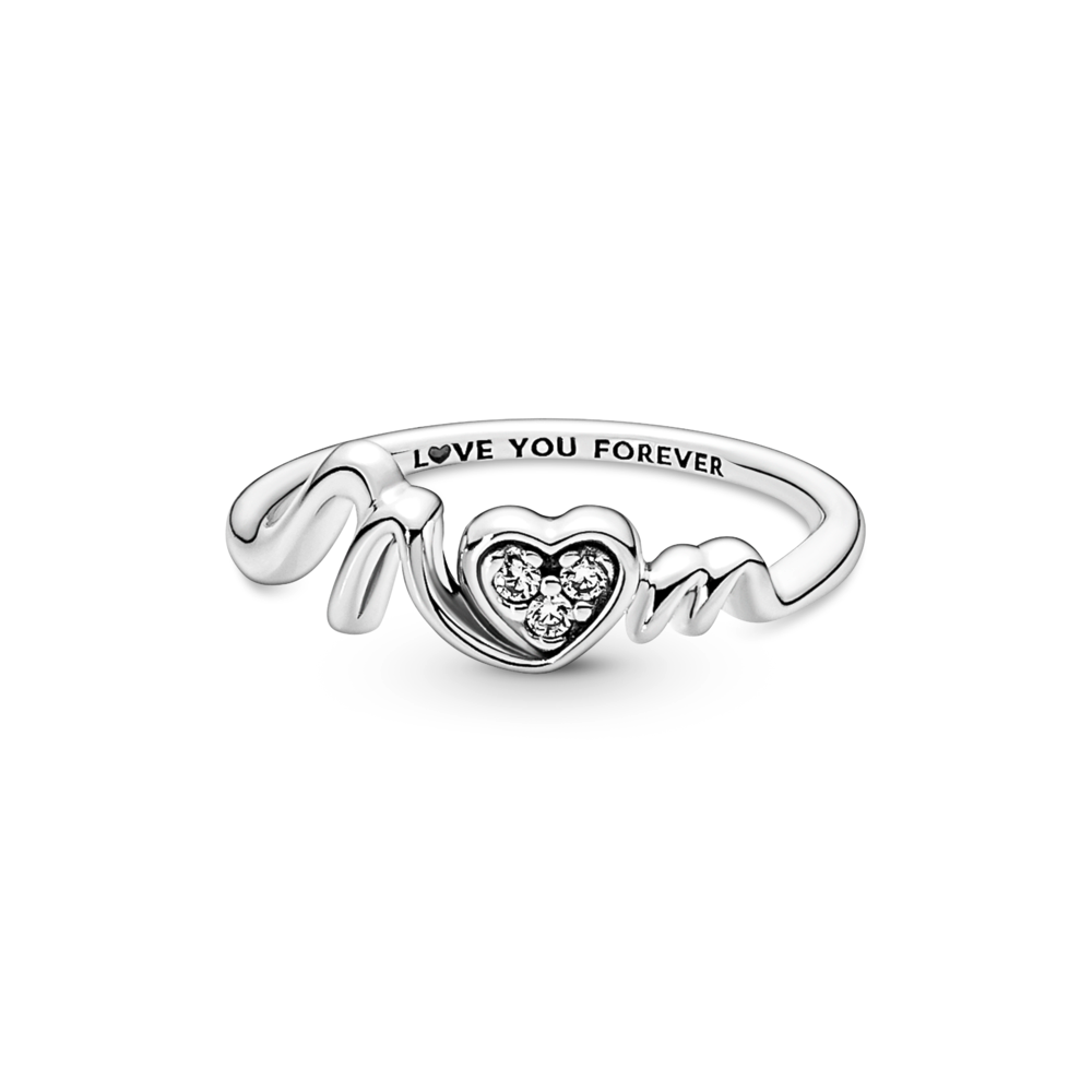 Mum Pavé Heart Ring