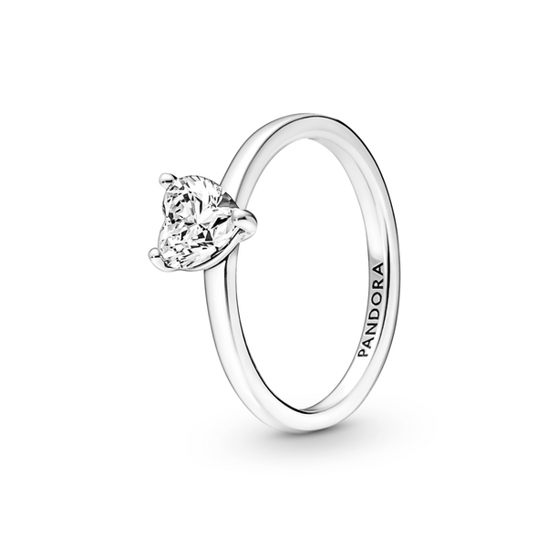 Sparkling Heart Solitaire Ring