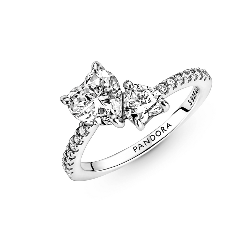 Double hearts online of pandora ring