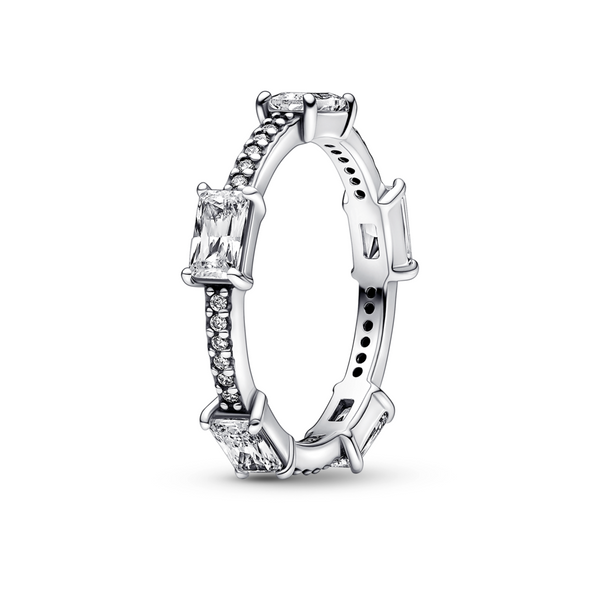 Rectangular Bars Sparkling Pavé Ring