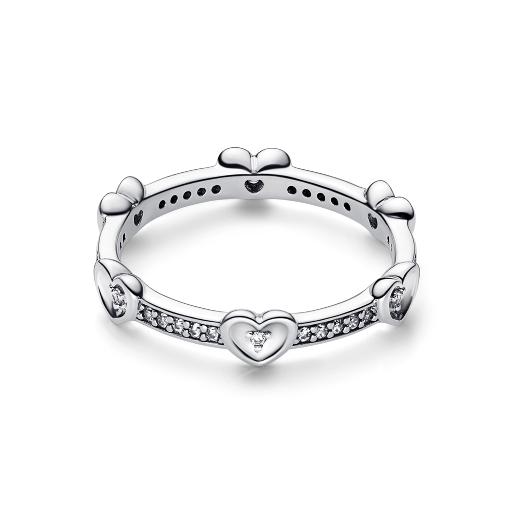 Radiant Sparkling Hearts Ring
