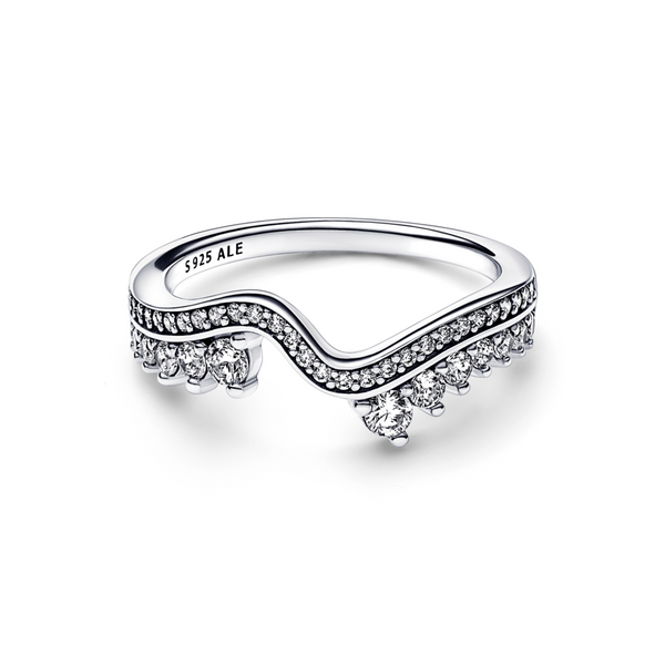 Sparkling Asymmetric Wave Ring