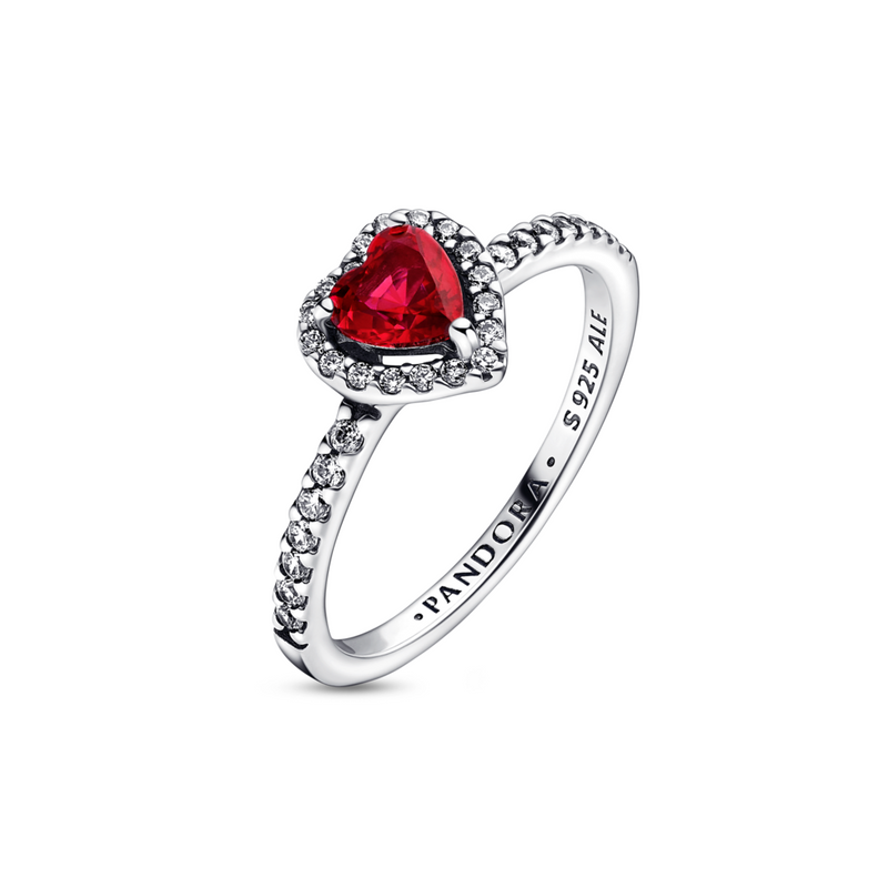 Elevated Red Heart Ring