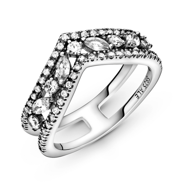 Sparkling Marquise Double Wishbone Ring