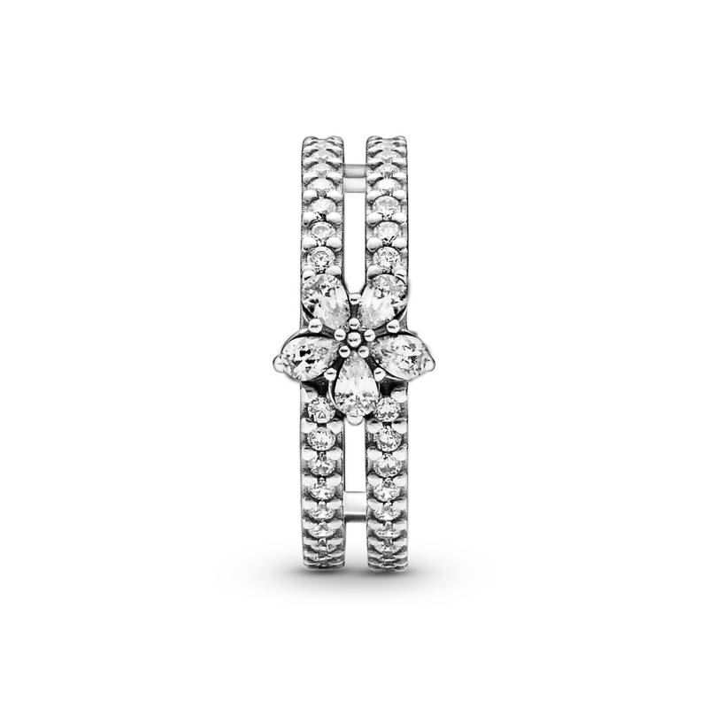 Sparkling Snowflake Double Ring