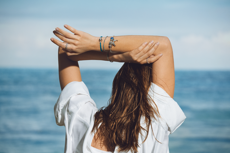 Beaded seashell band online ring