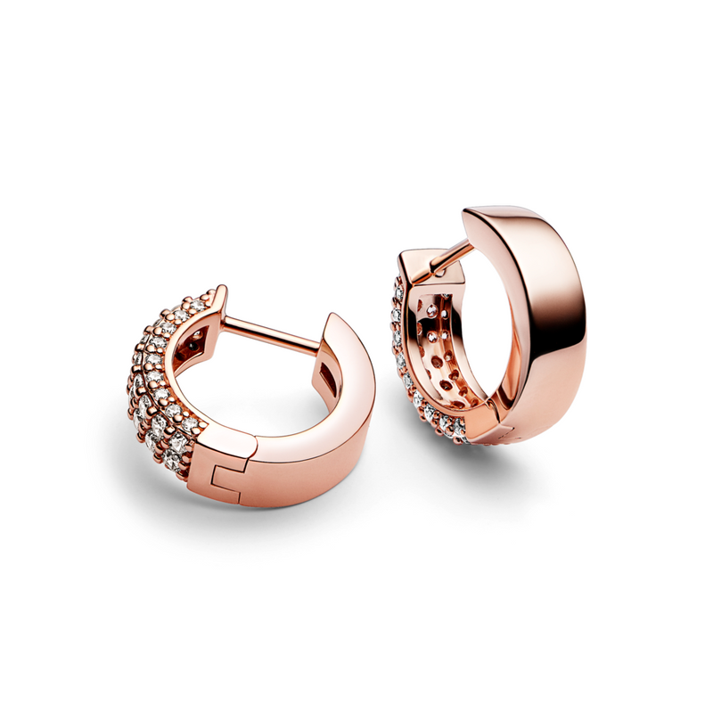 Pandora Timeless Pav Double row Hoop Earrings Pandora Jordan