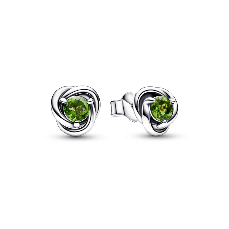 Spring Green Eternity Circle Stud Earrings