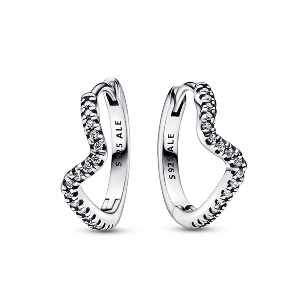 Sparkling Wave Hoop Earrings Pandora Jordan