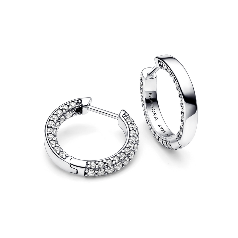 Pandora Timeless Pavé Single-row Hoop Earrings