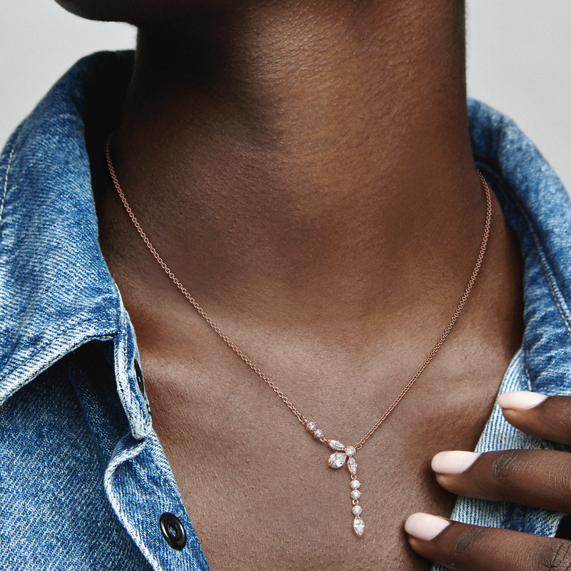 Sparkling Herbarium Cluster Drop Collier Necklace