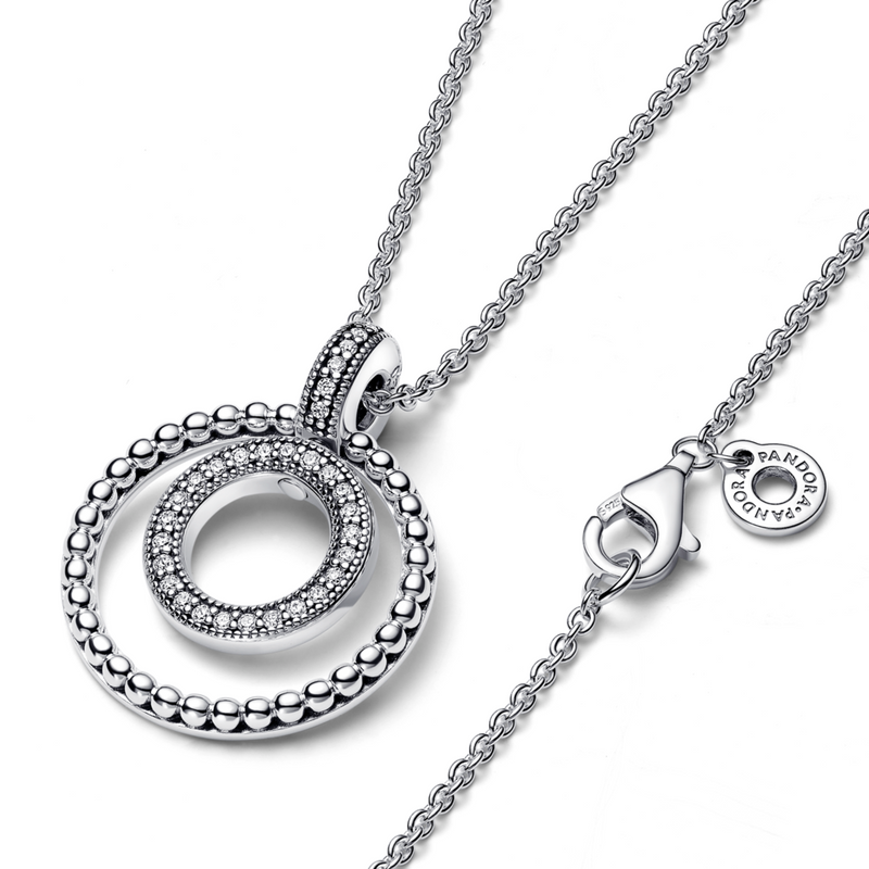 Pandora Signature Pavé & Beads Pendant & Necklace
