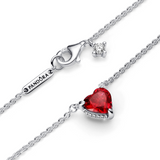 Sparkling Heart Halo Pendant Collier Necklace Pandora Jordan