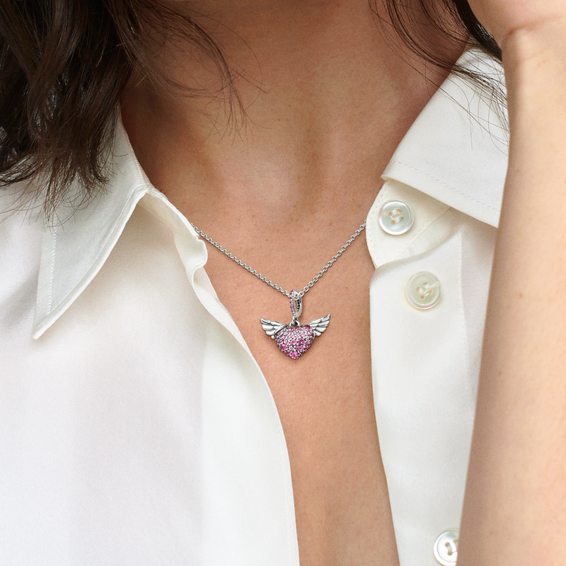 Pav Heart Angel Wings Necklace Pandora Jordan