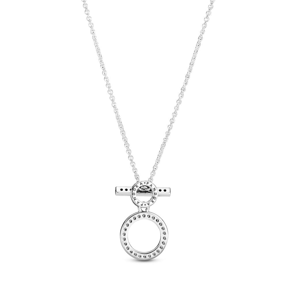 Double Hoop T-bar Necklace