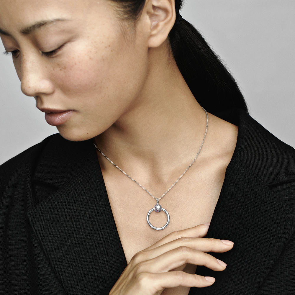 Pandora Moments Small Pink Pavé O Pendant