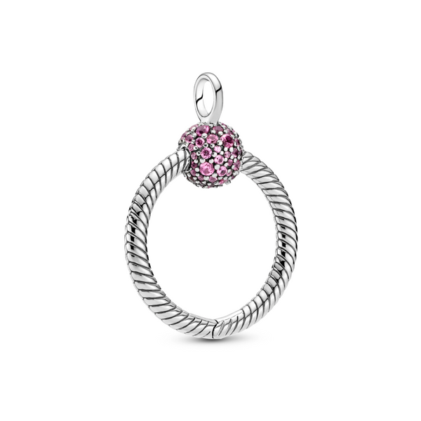 Pandora Moments Small Pink Pavé O Pendant