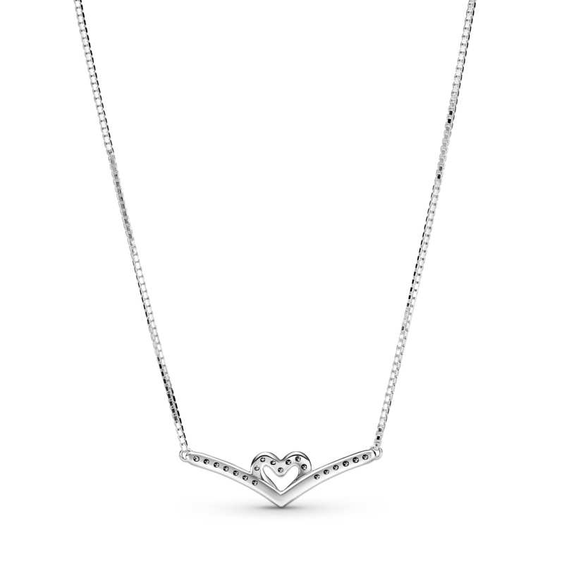 Sparkling Wishbone Heart Collier Necklace Pandora Jordan