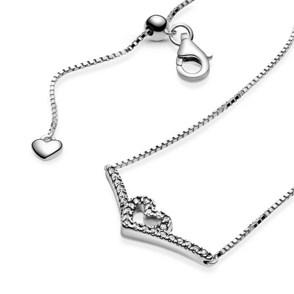 Sparkling Wishbone Heart Collier Necklace