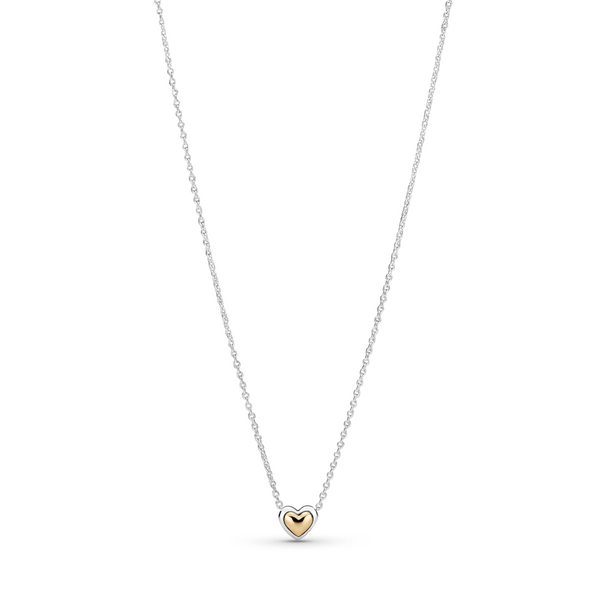 Domed Golden Heart Collier Necklace