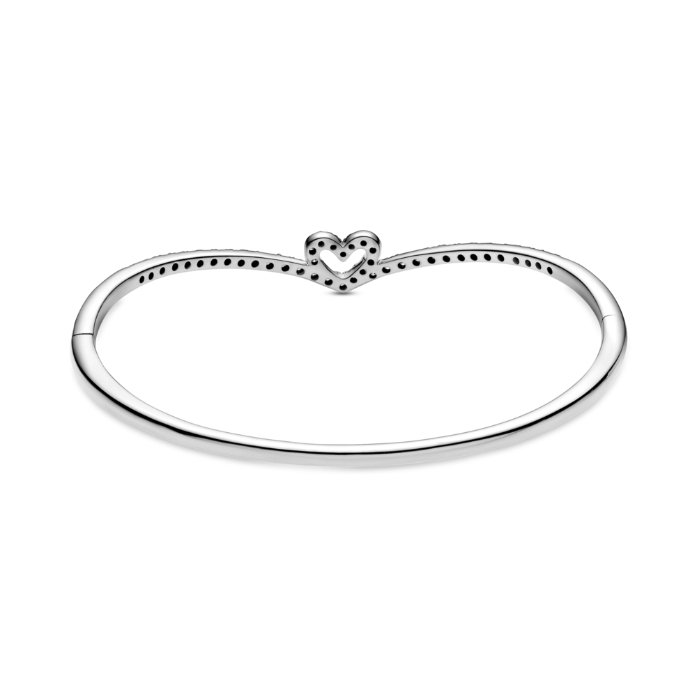 Sparkling Wishbone Heart Bangle