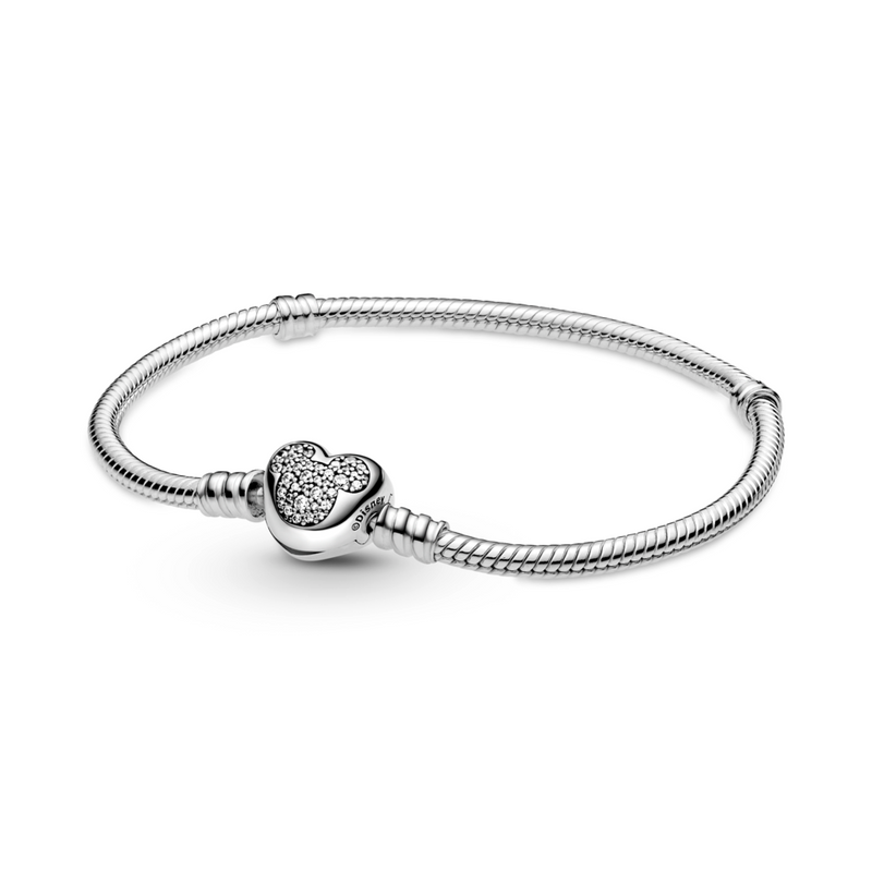 Pandora Disney Mickey Mouse Clasp Moments Snake Chain Bracelet 593061C00-20