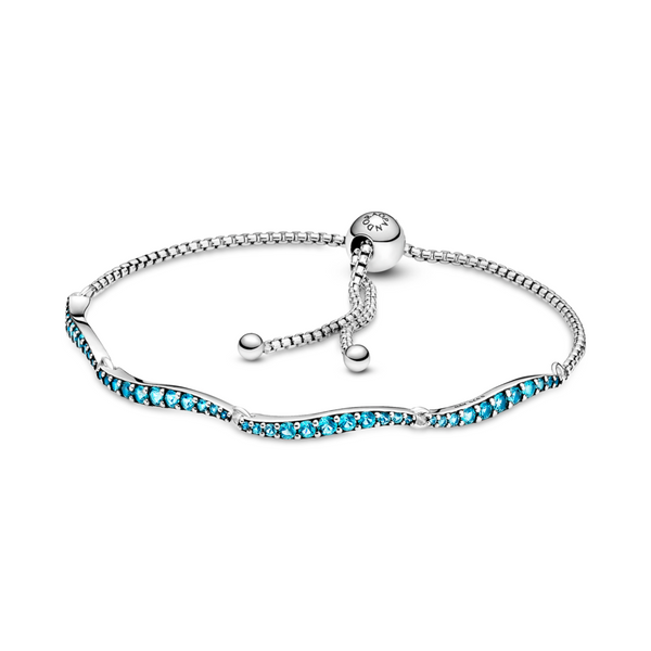 Blue Wavy Slider Bracelet