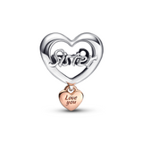 Love You Sister Heart Charm