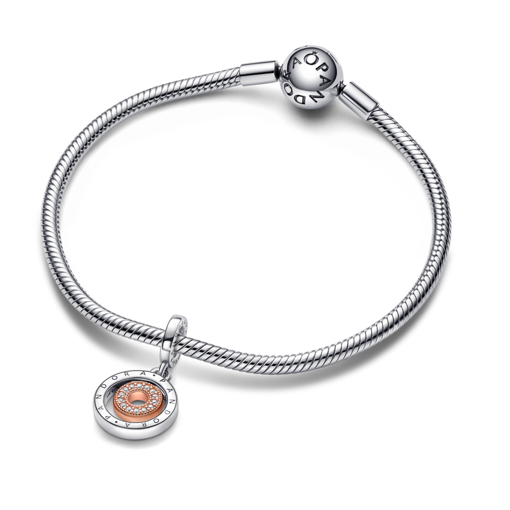 Pandora Moments Two-tone Logo Circles Dangle Charm