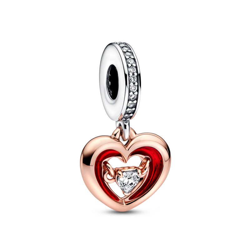 Two-tone Radiant Heart Dangle Charm