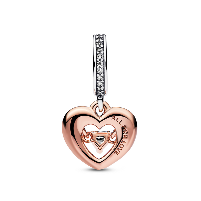 Two-tone Radiant Heart Dangle Charm