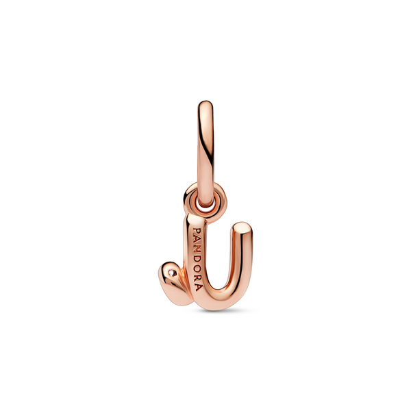 Letter U Script Alphabet Dangle Charm