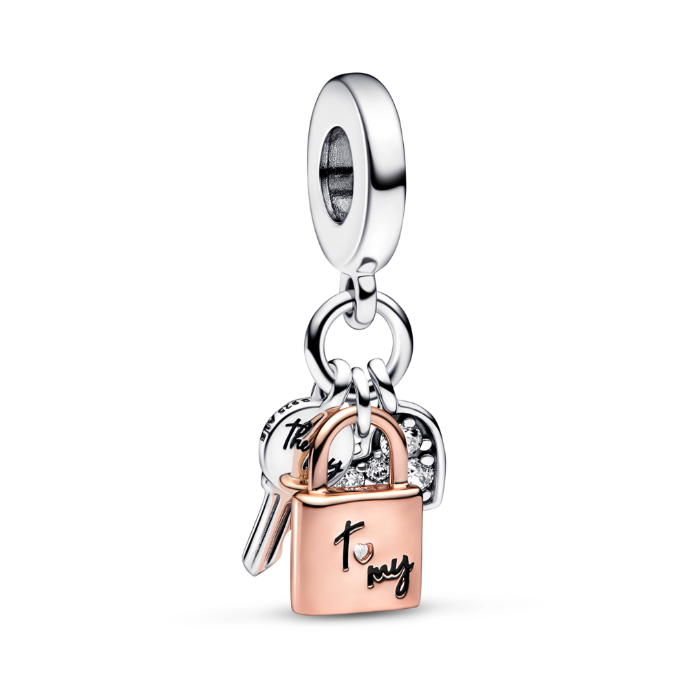 Bead Charm Pandora Key To My Heart Dangle Charm Two-tone Key