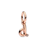 Letter D Script Alphabet Dangle Charm