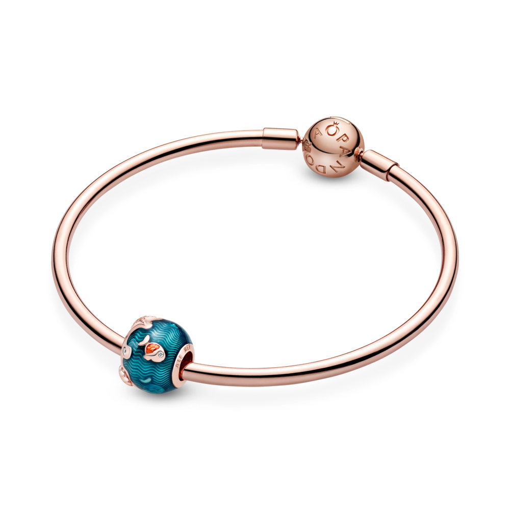 Shimmering Ocean Waves & Fish Charm