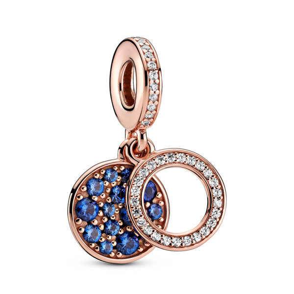 Sparkling Blue Disc Double Dangle Charm