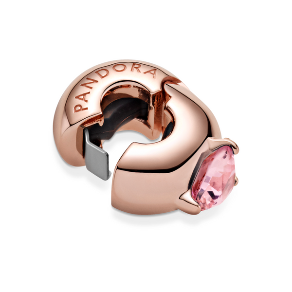 Pink Heart Solitaire Clip Charm