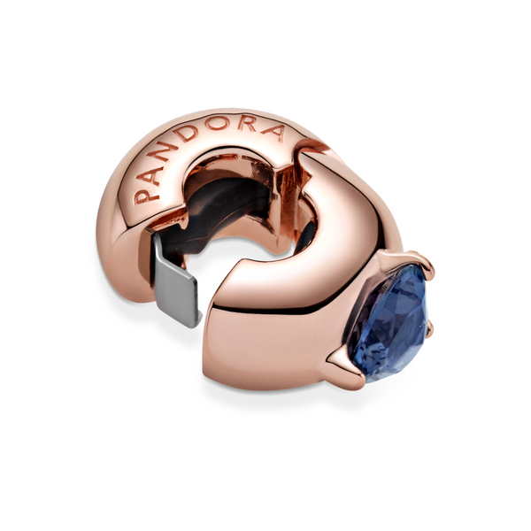 Blue Heart Solitaire Clip Charm