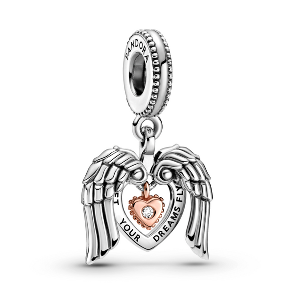 Pandora Club 2021 Angel Wings & Heart Dangle Charm