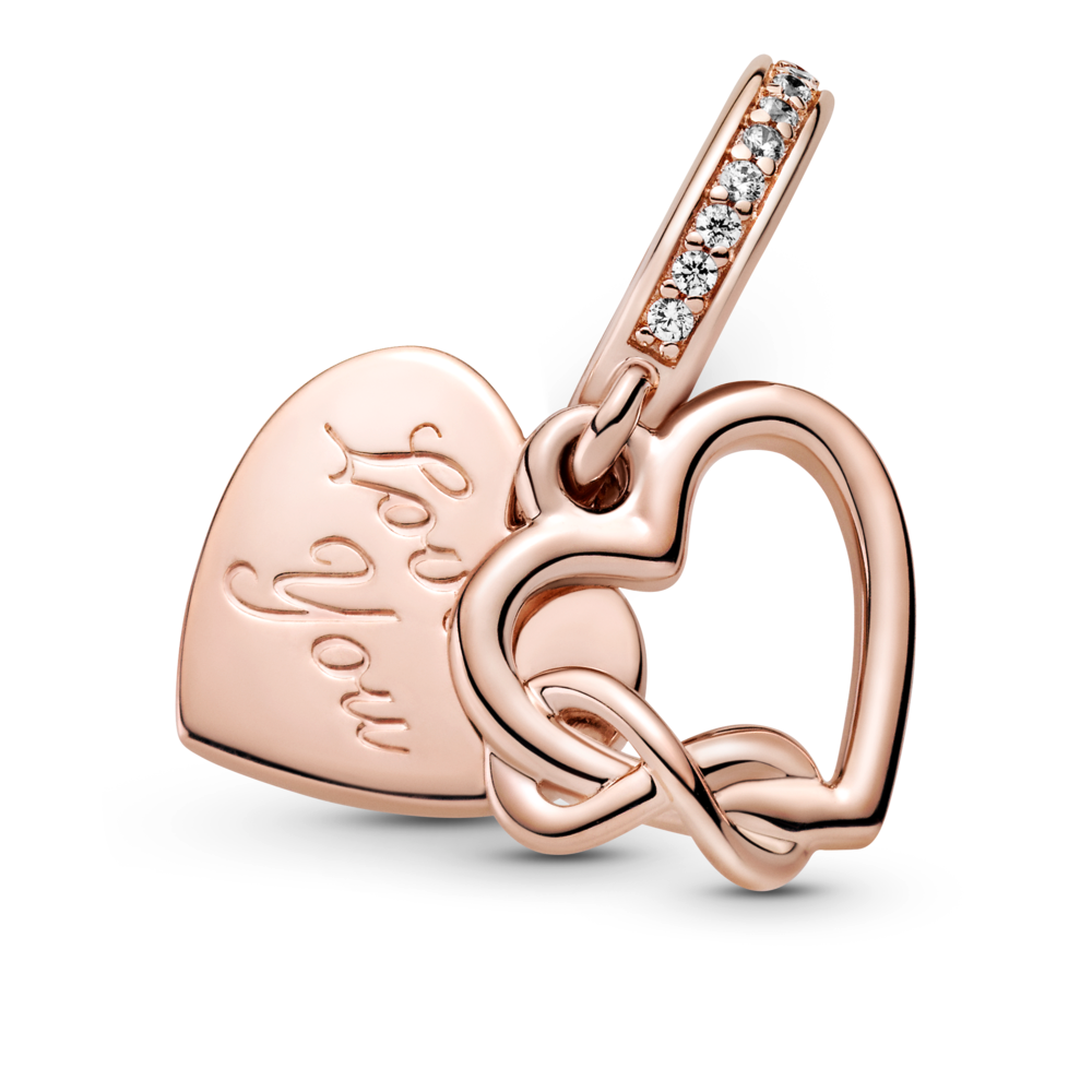 Love You Infinity Heart Dangle Charm
