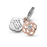 Two-tone Rose Dangle Charm