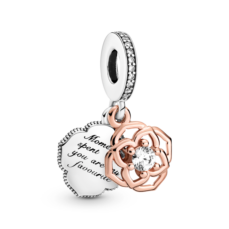 Two-tone Rose Dangle Charm