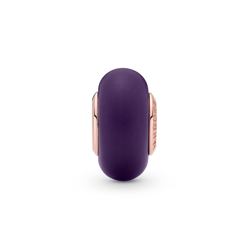 Matte Purple Murano Glass Charm